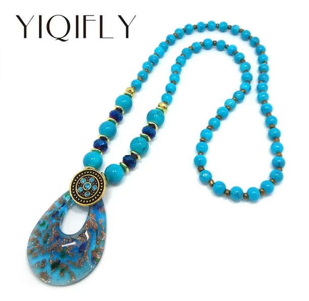 YIQIFLY Free Shipping Fashion Unique Drop Pendant Lampwork Murano Art Glass Beaded Pendant Necklace Simulated Stone Necklace
YIQIFLY Free Shipping Fashion Unique Drop Pendant Lampwork Murano Art Glass Beaded Pendant Necklace Simulated Stone Necklace