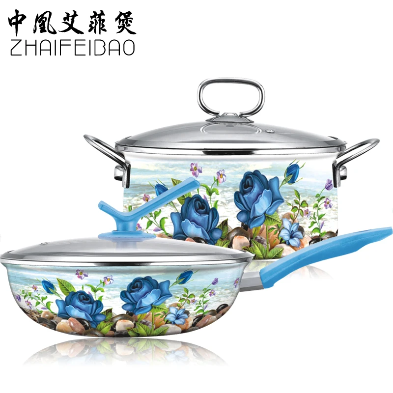 Cooking Tools 4PC Porcelain Enamel Palace Style Cookware Set Stockpot + Wok Pan Cooking Panela Pots Glass Lid Free Shipping
Cooking Tools 4PC Porcelain Enamel Palace Style Cookware Set Stockpot + Wok Pan Cooking Panela Pots Glass Lid Free Shipping