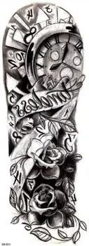 Full Arm Tatoo Sticker Fake tattoo Clock Rose Waterproof Temporary Flash Tatto Stickers Large Size Dleeve for Men Women
Full Arm Tatoo Sticker Fake tattoo Clock Rose Waterproof Temporary Flash Tatto Stickers Large Size Dleeve for Men Women