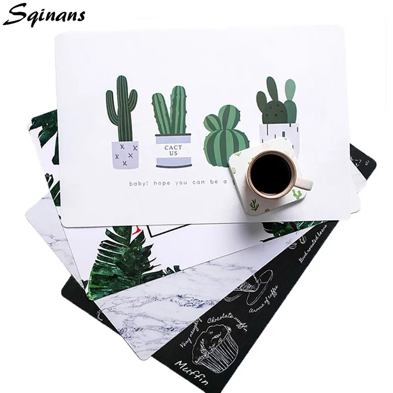 Sqinans Waterproof Kitchen PVC Table Mats For Dining Table Nordic Green Plants Cactus Placemat Pad Kitchen Accessories Coasters
Sqinans Waterproof Kitchen PVC Table Mats For Dining Table Nordic Green Plants Cactus Placemat Pad Kitchen Accessories Coasters