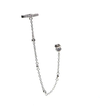 925 sterling silver long chain bezel cz chain studs cuff fashion elegant gorgeous women trendy silver earring jewelry design 
925 sterling silver long chain bezel cz chain studs cuff fashion elegant gorgeous women trendy silver earring jewelry design