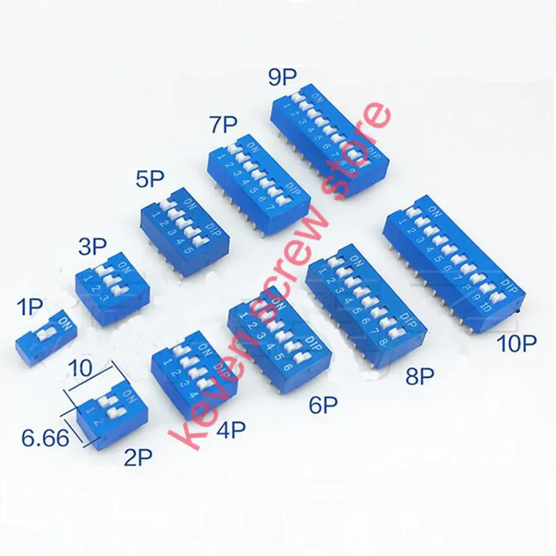 10pcs/lots blue Direct dial code switch DIP switch DP-1P/2P/3P/4P/5P/6P/7P/8P/9P/10P 2.54MM DS pitch Side
10pcs/lots blue Direct dial code switch DIP switch DP-1P/2P/3P/4P/5P/6P/7P/8P/9P/10P 2.54MM DS pitch Side
