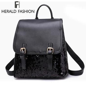 Herald Fashion Sequins Women Backpack Quality Leather School Bag for Teenage Girl Student School Bag Casual Female Shoulder Bag
Herald Fashion Sequins Women Backpack Quality Leather School Bag for Teenage Girl Student School Bag Casual Female Shoulder Bag