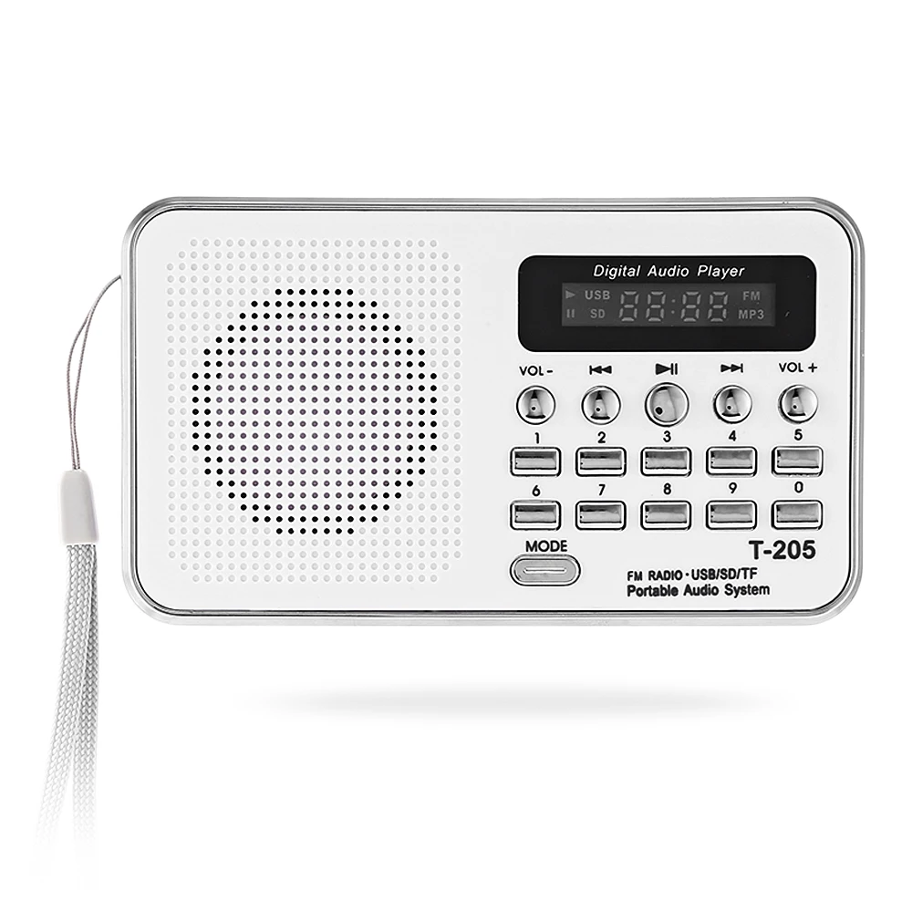 Новый T-205 мини цифровая стереоколонка FM радио музыка MP3 плееры поддерживает TF/SD