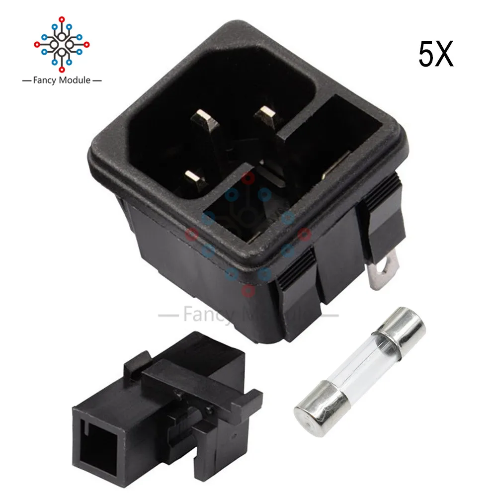 5PCS/Lot AC 250V 10A IEC320 C14 Male Adapter Iron Core 3 Terminals Power Inlet Socket with 5*20mm 250V 10A Fuse
5PCS/Lot AC 250V 10A IEC320 C14 Male Adapter Iron Core 3 Terminals Power Inlet Socket with 5*20mm 250V 10A Fuse