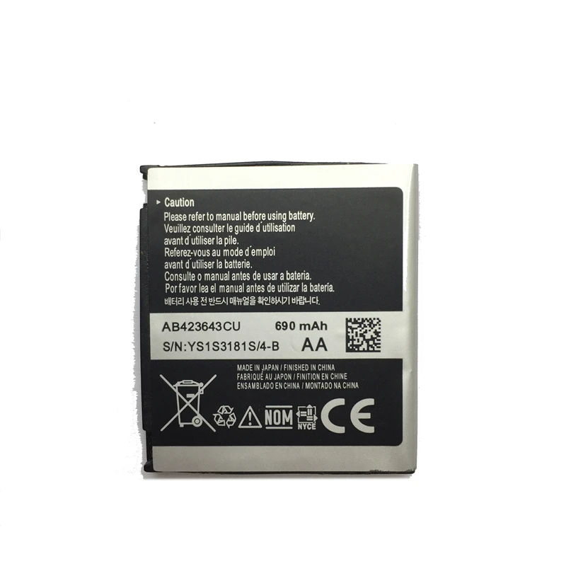 YKaiserin AB423643CU 690mAh Phone Battery For SAMSUNG X828 D830 D838 E840 E848 F589 F639 U100 U108 U308 U600 U608 X820 Battery
YKaiserin AB423643CU 690mAh Phone Battery For SAMSUNG X828 D830 D838 E840 E848 F589 F639 U100 U108 U308 U600 U608 X820 Battery