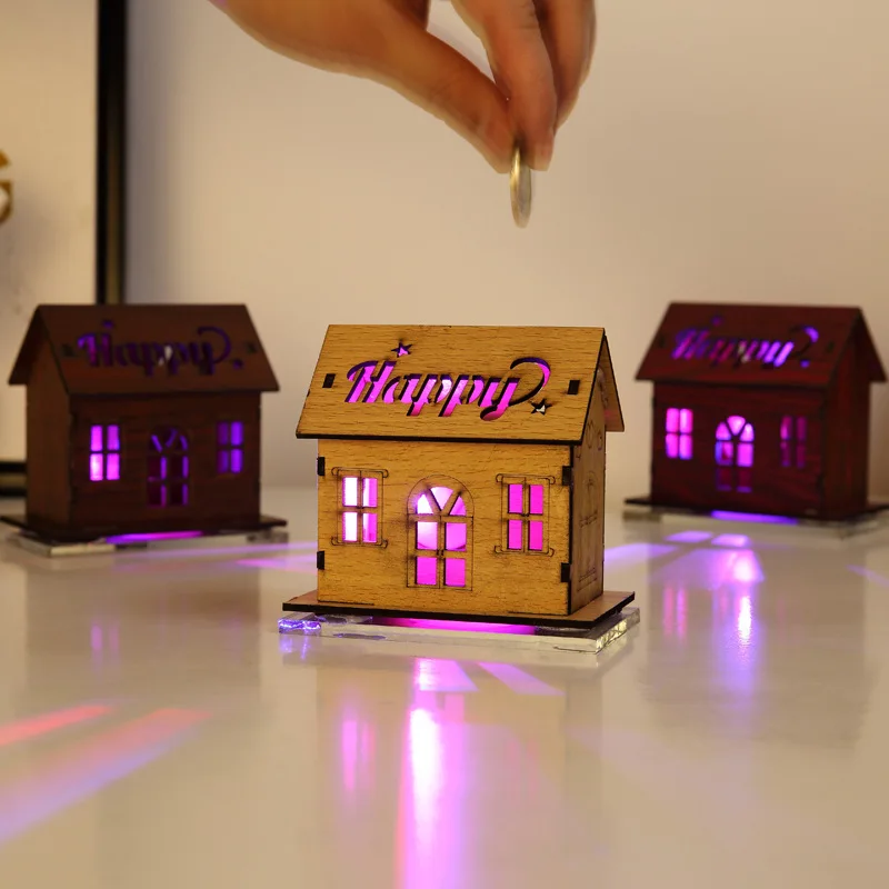 Creative Wooden Villa Small Courtyard Piggy Bank Luminous House Coin Piggy Bank Money For Kids Saving Money Penny Box
Creative Wooden Villa Small Courtyard Piggy Bank Luminous House Coin Piggy Bank Money For Kids Saving Money Penny Box
