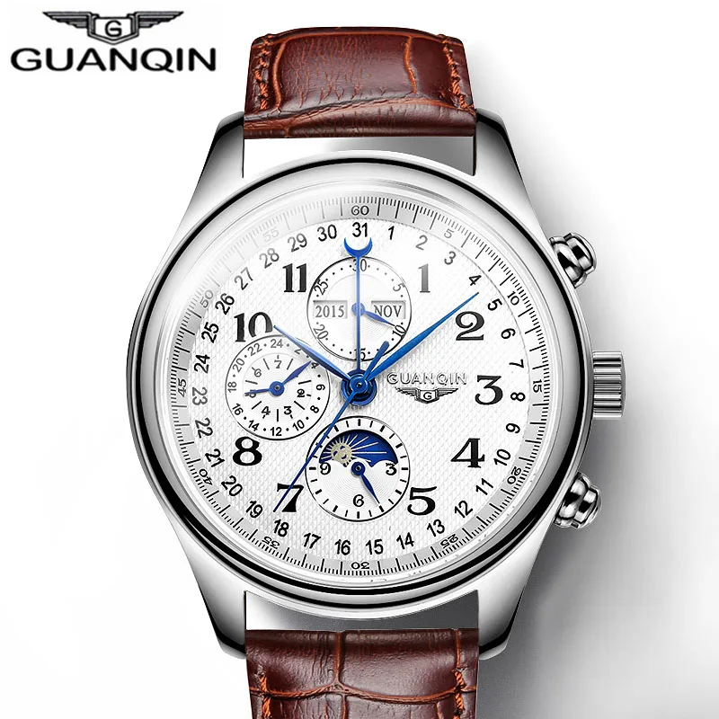 Perpetual Calendar Luxury Brand Business Men Automatic Mechanical Watch Leather Waterproof Sports Watches relojes hombre 2019
Perpetual Calendar Luxury Brand Business Men Automatic Mechanical Watch Leather Waterproof Sports Watches relojes hombre 2019