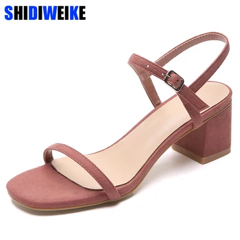Summer Think Mid Heel Dress Sandals Rough With The Fish Head Word Buckle Sandals open-toed Sandals European m724
Summer Think Mid Heel Dress Sandals Rough With The Fish Head Word Buckle Sandals open-toed Sandals European m724