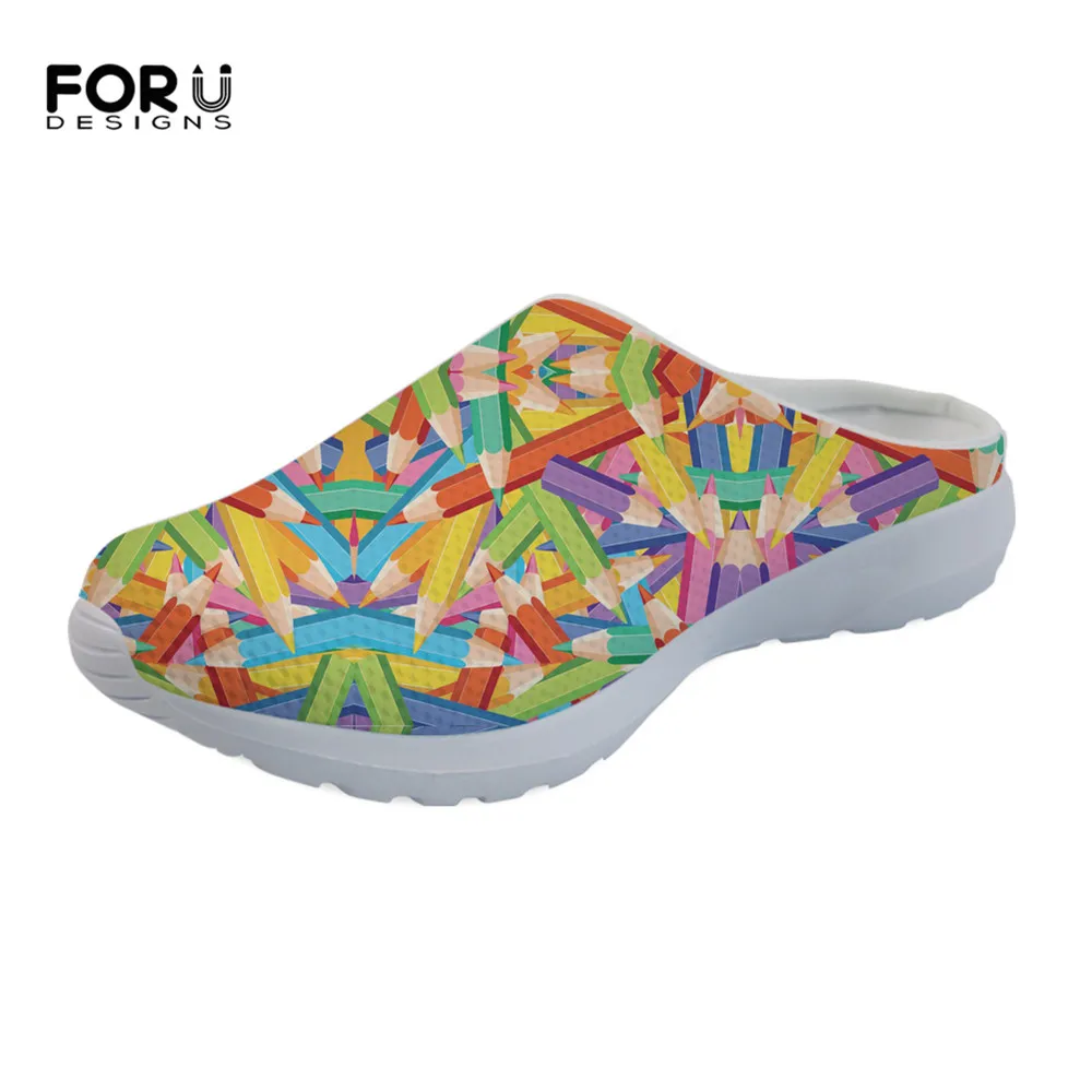 FORUDESIGNS Colorful Pencils Pattern Fashion Summer Ladies Slippers Shoes Woman Casual Comfortable Mesh Light Sandals for Girls
FORUDESIGNS Colorful Pencils Pattern Fashion Summer Ladies Slippers Shoes Woman Casual Comfortable Mesh Light Sandals for Girls