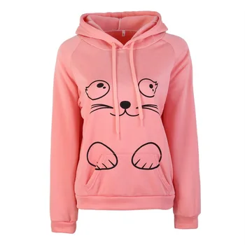 Women Hoodies Sweatshirt Hooded Pullover Tops Harajuku Cat Kawaii with ears Long Sleeve Autumn Warm Winter Student
Women Hoodies Sweatshirt Hooded Pullover Tops Harajuku Cat Kawaii with ears Long Sleeve Autumn Warm Winter Student