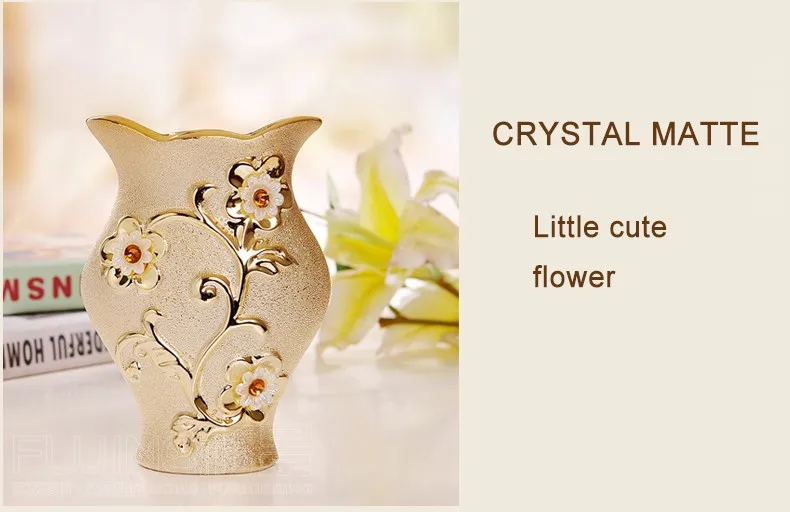 Rare Gold Coated Ceramic Vase -With Floral Decor 13 Rare Gold Coated Ceramic Vase -With Floral Decor 16