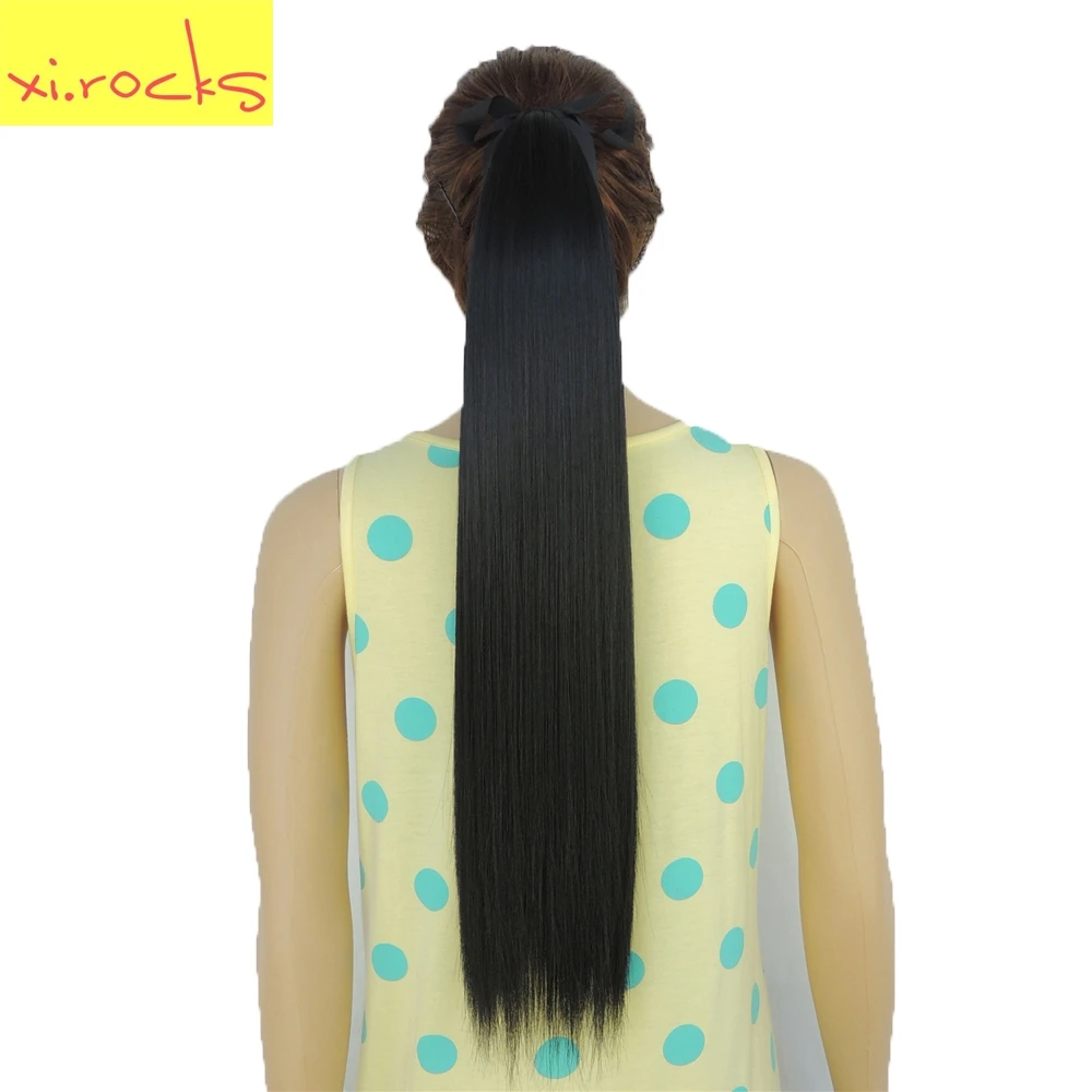 2 Piece Xi.rocks Synthetic Hair Ponytail 55cm Ribbon Clip Ponytails 90g Straight Hairpiece Tail Hair Extension Jet Black Color 1
2 Piece Xi.rocks Synthetic Hair Ponytail 55cm Ribbon Clip Ponytails 90g Straight Hairpiece Tail Hair Extension Jet Black Color 1