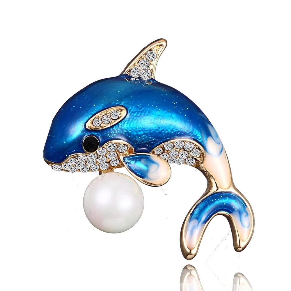 Enamel Cute Blue Dolphin Brooches for Women Rhinestone Inlay Winter Coat Hat Brooch Pins Fashion Jewelry
Enamel Cute Blue Dolphin Brooches for Women Rhinestone Inlay Winter Coat Hat Brooch Pins Fashion Jewelry