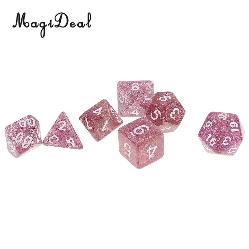 MagiDeal 42Pcs/Lot Double Colors Acrylic Polyhedral Dice 16mm for Dungeons Dragons DND MTG RPG Table Party Game Pub Bar Toys
