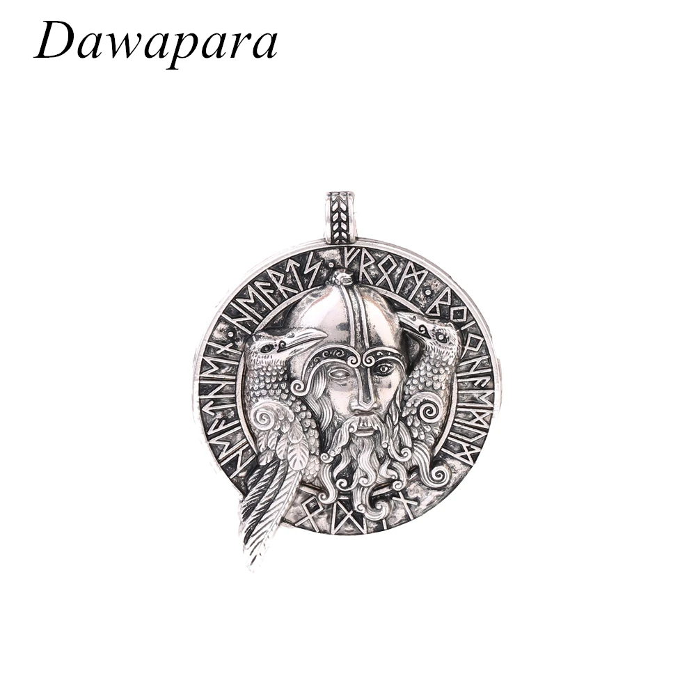 Dawapara Coin Necklaces with Odin's Figure and Two Raven Pattern Charms and Pendants Vintage Norse Viking Jewelry for Men 
Dawapara Coin Necklaces with Odin's Figure and Two Raven Pattern Charms and Pendants Vintage Norse Viking Jewelry for Men