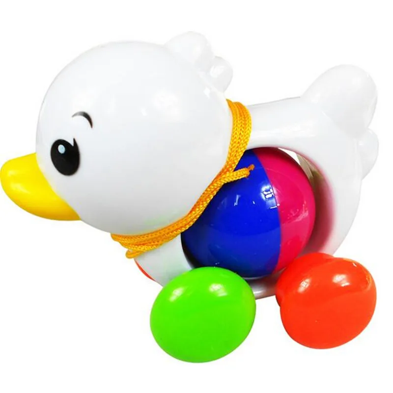 1 Pcs Cartoon Cute Wind Up Rope Duck Education Toys Make Baby Learn Walking With Rattle Color Random |