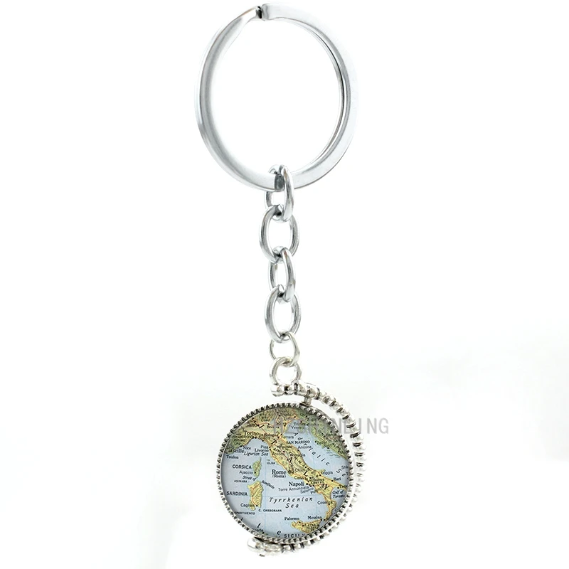 Double sides rotatable Gothic Italy map glass cabochon keychain exquisite handcrafted Italy map women key chain ring holder MP48
Double sides rotatable Gothic Italy map glass cabochon keychain exquisite handcrafted Italy map women key chain ring holder MP48