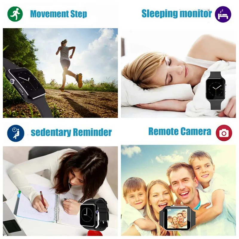 SOVOGU G16 Смарт часы с поддержкой SIM карты TF Bluetooth для iPhone Xiaomi Android Phone X6 камерой и