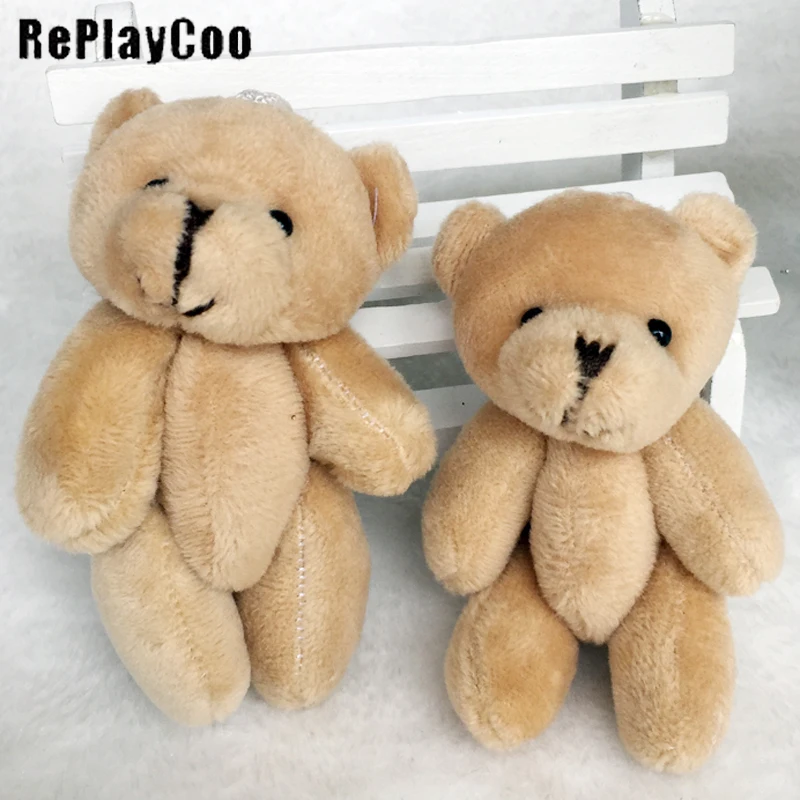 Фото 2PCS/LOTMini Teddy Bear Stuffed Plush Toys 8cm Small LIGHT BROWN pelucia Pendant Kids Birthday GiftRZX009 | Игрушки и хобби