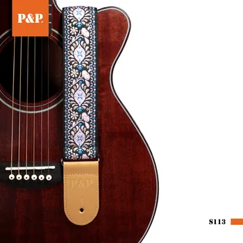 Vintage Flowers Stripes Acoustic Electric Guitar Strap Woven Embroidery Fabrics Leather Ends Strap S113F-H
Vintage Flowers Stripes Acoustic Electric Guitar Strap Woven Embroidery Fabrics Leather Ends Strap S113F-H
