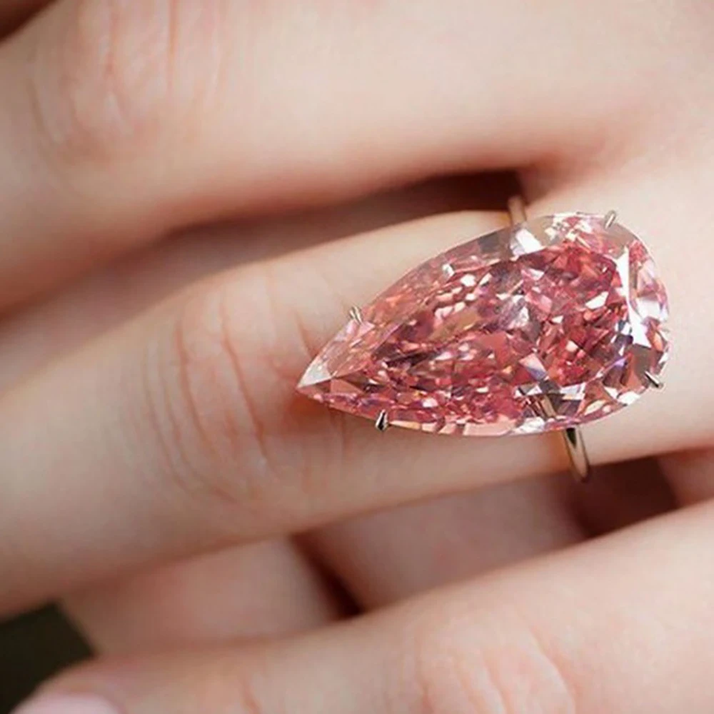 Fashion Simple Silvering Pear Cut Ring Eternity Pink Water-drop Jewelry Luxury Charm
Fashion Simple Silvering Pear Cut Ring Eternity Pink Water-drop Jewelry Luxury Charm