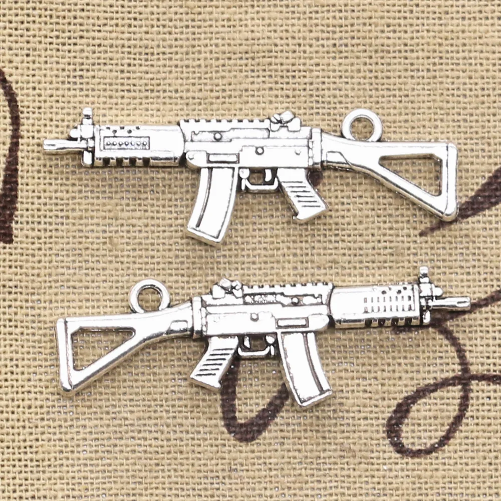 8pcs Charms machine gun assault rifle 45x13mm Antique Silver Plated Pendants Making DIY Handmade Tibetan Silver Jewelry
8pcs Charms machine gun assault rifle 45x13mm Antique Silver Plated Pendants Making DIY Handmade Tibetan Silver Jewelry