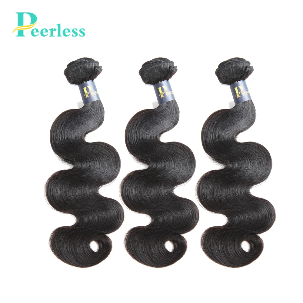 

PEERLESS Virgin Hair Malaysian Body Wave 3 Bundle Deals 100% Unprocessed Raw Human Hair Extensions Free Shipping