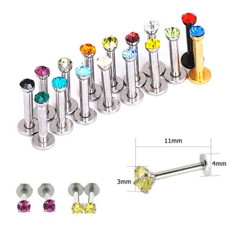 16 pcs/lot New Year Trendy Surgical 16 Gauge Stainless Steel 1.4*11mm Crystal Labret Balls Lip Piercing Rings Jewelry Earrings
16 pcs/lot New Year Trendy Surgical 16 Gauge Stainless Steel 1.4*11mm Crystal Labret Balls Lip Piercing Rings Jewelry Earrings