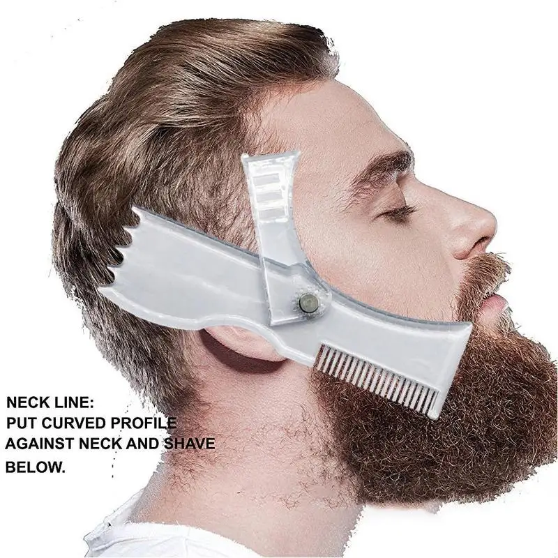 

New Arrivals Men Beard Shaping Styling Template Comb Transparent Men's Beards Combs Beauty Tool for Hair Beard Trim Templates