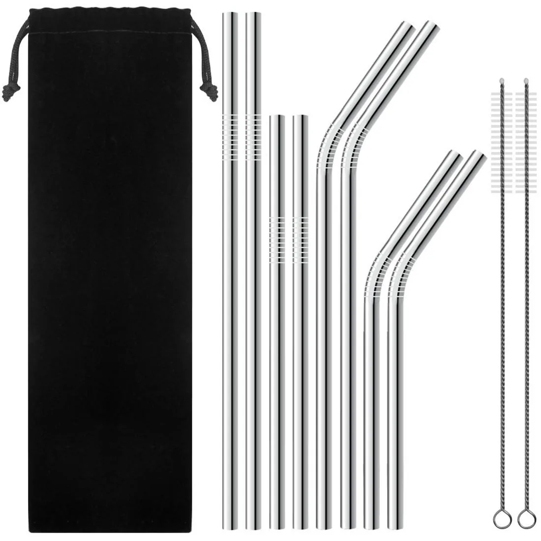 

Set of 8 Stainless Steel Straws for 30oz 20oz Tumblers Cups Cups, Metal Drinking Straw with Cleaning Brush for 30 20oz Yeti Ra