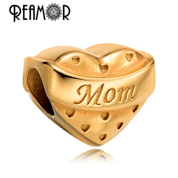 REAMOR Pan Style 316l Stainless steel Mom Letter Heart Beads Spacer Beads for Jewelry Making Wholesale Bracelet Beads 
REAMOR Pan Style 316l Stainless steel Mom Letter Heart Beads Spacer Beads for Jewelry Making Wholesale Bracelet Beads