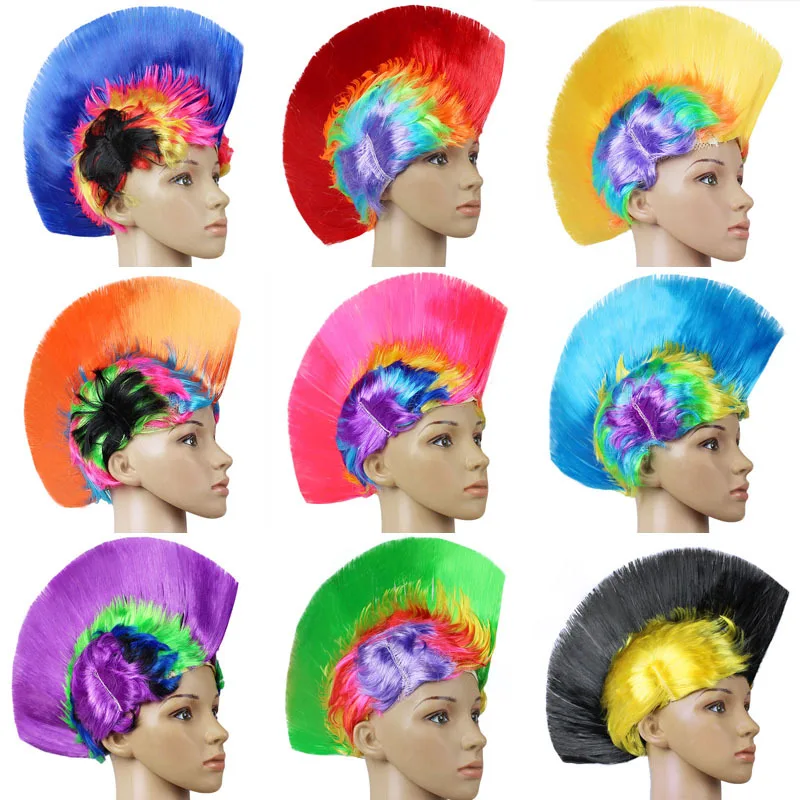 Wig Colorful Rainbow Masquerade Wigs Fans Funny Fluffy Wigs Punk Crest Hair For Halloween Party Children Cosplay Props
Wig Colorful Rainbow Masquerade Wigs Fans Funny Fluffy Wigs Punk Crest Hair For Halloween Party Children Cosplay Props