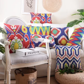 Linen Pillow Cover Home decorative Cushion Cover Ikat Colorful Abstract Geometric Red Blue Pillow Case 45cm*45cm
Linen Pillow Cover Home decorative Cushion Cover Ikat Colorful Abstract Geometric Red Blue Pillow Case 45cm*45cm
