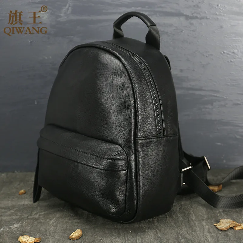 Фото Женский рюкзак высокое качество черная сумка на плечо натуральная кожа женские