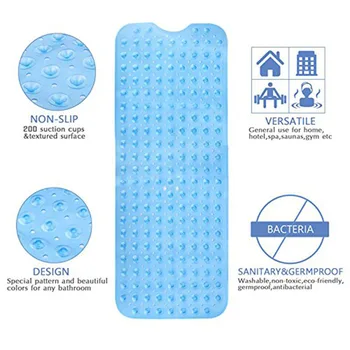 Bath Mat Extra Long Shower Tray Antislip with Drainage Suction Cups Washable XHC88
Bath Mat Extra Long Shower Tray Antislip with Drainage Suction Cups Washable XHC88