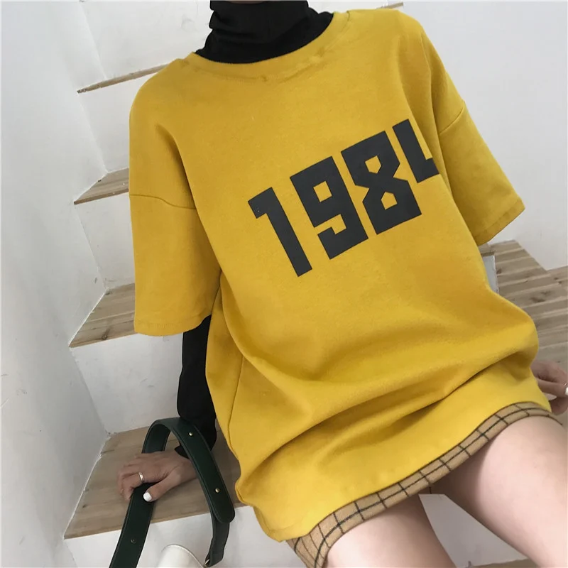2019 Women Fashion T-Shirt Numbers Print Short Sleeve O-Neck Simple Loose Casual Femme Sweet T-Shirts Tops
2019 Women Fashion T-Shirt Numbers Print Short Sleeve O-Neck Simple Loose Casual Femme Sweet T-Shirts Tops