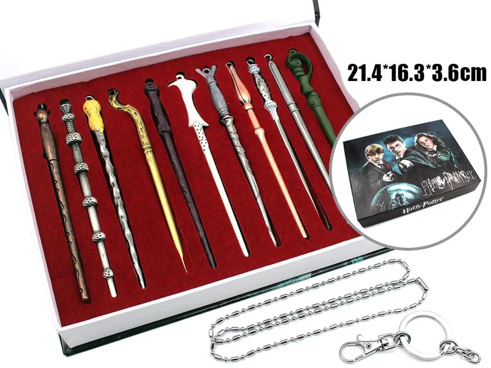11Pcs/set HP Hermione Dumbledore Voldemort Magic Wand with Box Halloween HP Kid Hogwarts Magic Wand Gift
11Pcs/set HP Hermione Dumbledore Voldemort Magic Wand with Box Halloween HP Kid Hogwarts Magic Wand Gift