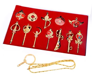 12pcs/set Anime Sailor Moon Necklace keychain Sailor Moon Crystal Magic Wand Pretty Guardian Heart Star Moon cosplay Props Heart
12pcs/set Anime Sailor Moon Necklace keychain Sailor Moon Crystal Magic Wand Pretty Guardian Heart Star Moon cosplay Props Heart