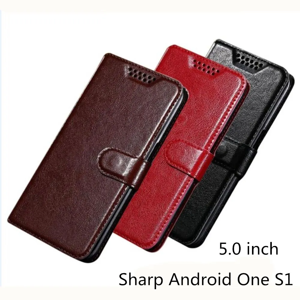 Чехол для Sharp Android One S1 чехол из искусственной кожи роскошный флип-держатель