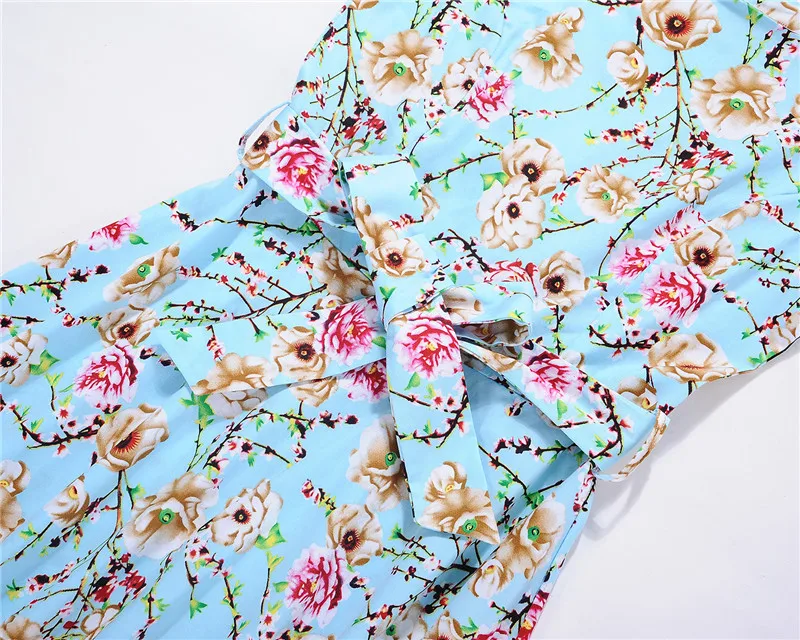 Kostlish Floral Print Summer Sundress 2017 Short Sleeve Belt Tunic Vintage Dress Women Elegant Swing Rockabilly Party Dresses (35)