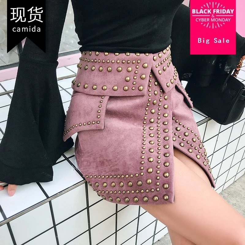 2019 Spring Summer Rivet split slit hight waist Skirt Women fashion brand suede cross hollow cut Skirt WJ2011
2019 Spring Summer Rivet split slit hight waist Skirt Women fashion brand suede cross hollow cut Skirt WJ2011