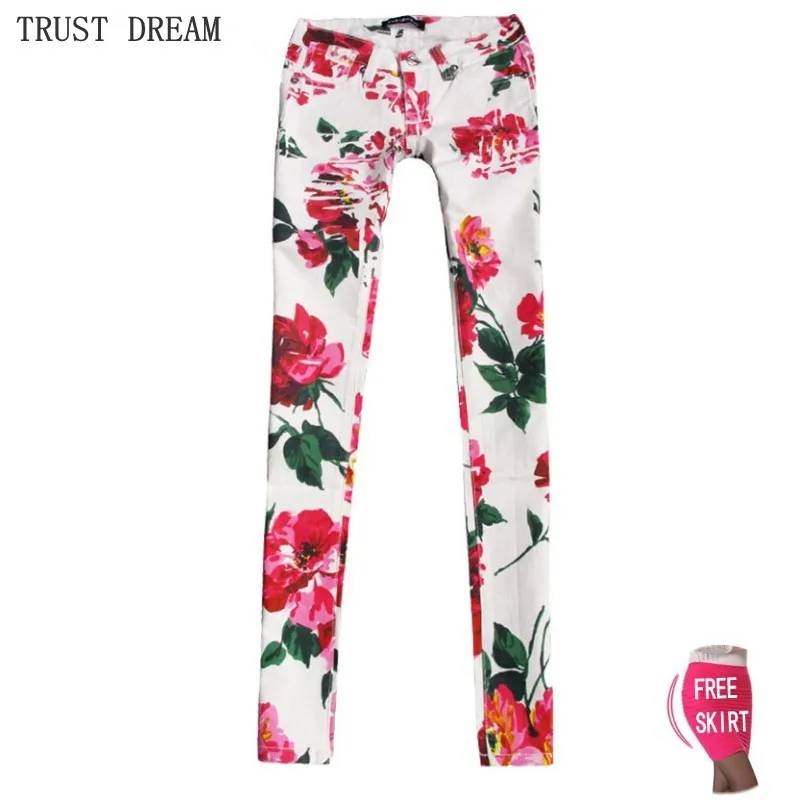 High Quality Paris Style Women Printed Skinny Jeans Print Pattern Red Flower Sexy Colorful Fashion Female Personal Slim Jean
High Quality Paris Style Women Printed Skinny Jeans Print Pattern Red Flower Sexy Colorful Fashion Female Personal Slim Jean