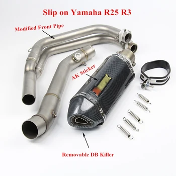 YZF-R3 R25 Motorcycle Slip-on Exhaust Pipe Can Tip Connect Link Pipe Tube Exhaust System for Yamaha R25 R3 YZF R3
YZF-R3 R25 Motorcycle Slip-on Exhaust Pipe Can Tip Connect Link Pipe Tube Exhaust System for Yamaha R25 R3 YZF R3