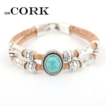 cork Bracelet Stone beads women vintage original handmade wood jewelry with natural material BR-192
cork Bracelet Stone beads women vintage original handmade wood jewelry with natural material BR-192