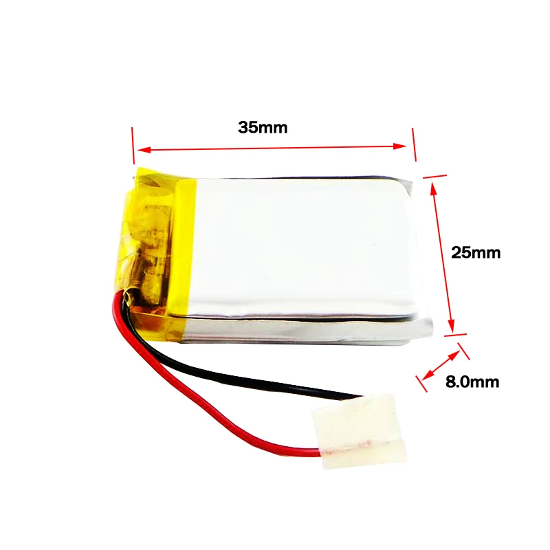 Wama 802535 680mAh Li-Polymer 3.7V Rechargeable Batteries for Bluetooth Speakers Lamps Lights RC Plane DIY
Wama 802535 680mAh Li-Polymer 3.7V Rechargeable Batteries for Bluetooth Speakers Lamps Lights RC Plane DIY