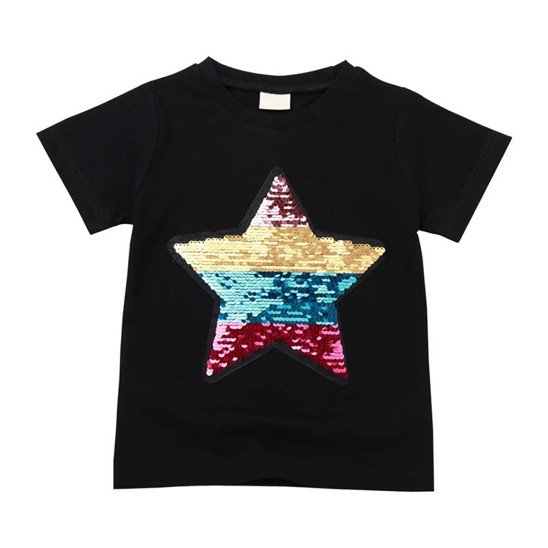 Summer New KidsToddler Boys Girls Short Sleeve Flip Sequin Pattern Tops T-shirt Blouse Cotton Casual Children Outfits
Summer New KidsToddler Boys Girls Short Sleeve Flip Sequin Pattern Tops T-shirt Blouse Cotton Casual Children Outfits