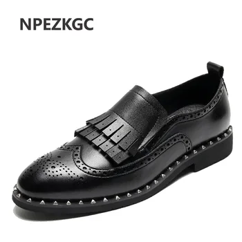 NPEZKGC Men's natrual leather business dress suit shoes men brand Bullock genuine leather black tassel wedding shoes
NPEZKGC Men's natrual leather business dress suit shoes men brand Bullock genuine leather black tassel wedding shoes