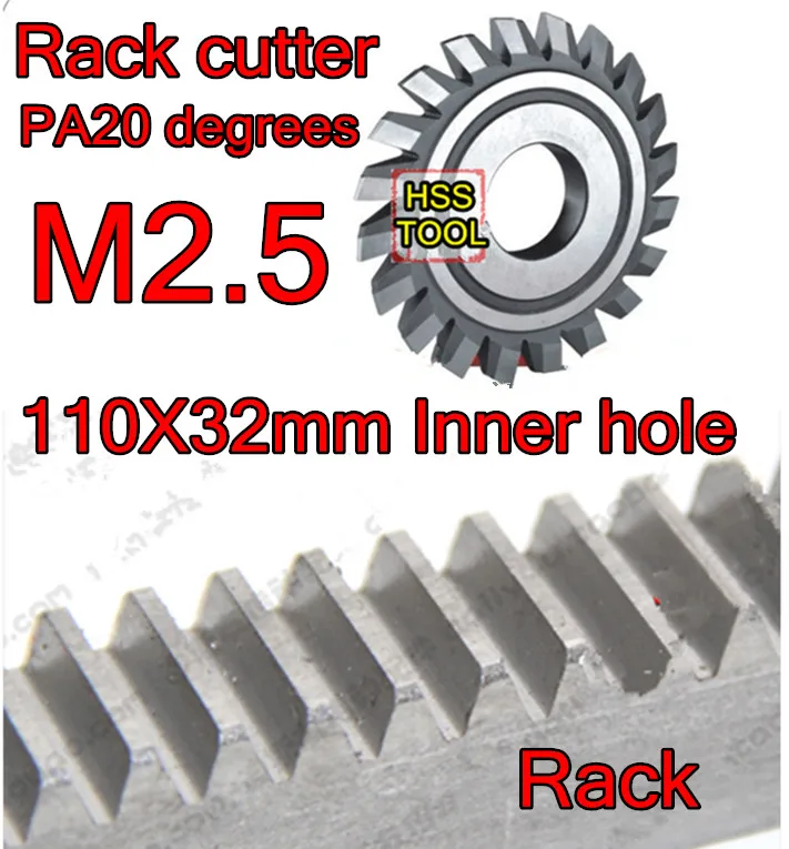 M2.5 Modulus PA20 degrees 110X32mm Inner hole HSS Rack Milling cutter Gear Cutting tools Free shipping
M2.5 Modulus PA20 degrees 110X32mm Inner hole HSS Rack Milling cutter Gear Cutting tools Free shipping