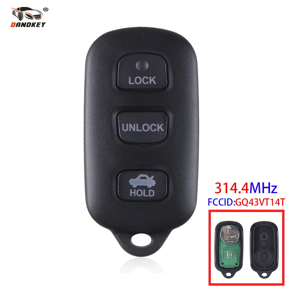 Dandkey Remote Key 3+1 3 Buttons For Toyota Key Camry Solara Corolla Sienna Matrix Car Key GQ43VT14T Fob 1998-2003 Fob 314.4MHz
Dandkey Remote Key 3+1 3 Buttons For Toyota Key Camry Solara Corolla Sienna Matrix Car Key GQ43VT14T Fob 1998-2003 Fob 314.4MHz
